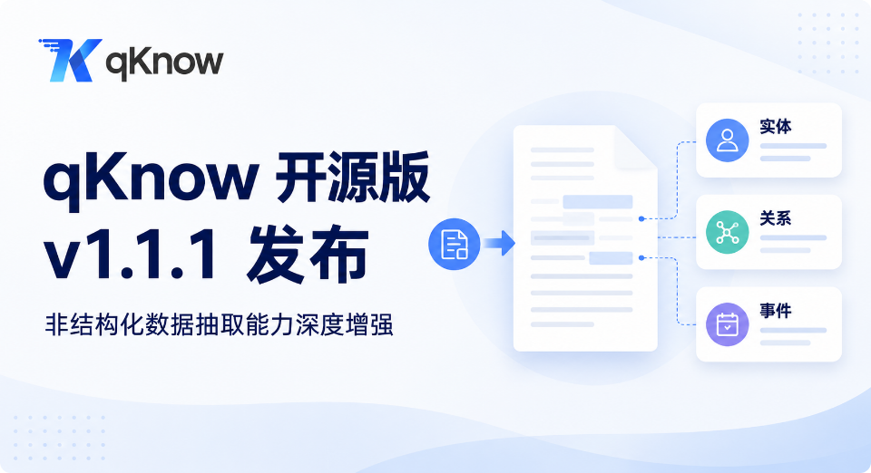 qKnow 智能体构建平台开源版 v1.1.1 发布：非结构化数据抽取能力深度增强