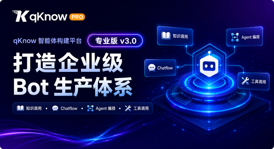 从知识调用到智能体构建：qKnow 智能体构建平台专业版v3.0 如何打造企业级 Bot 生产体系