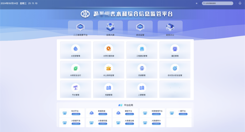 新疆某地州直水利综合信息监管平台