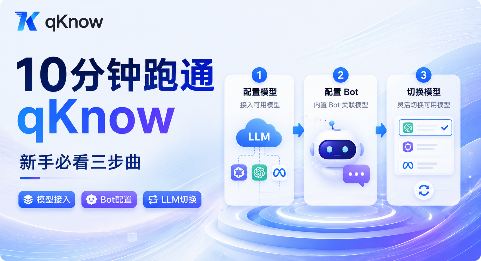保姆级教程！10分钟跑通qKnow智能体平台，新手必看的“黄金三步曲”